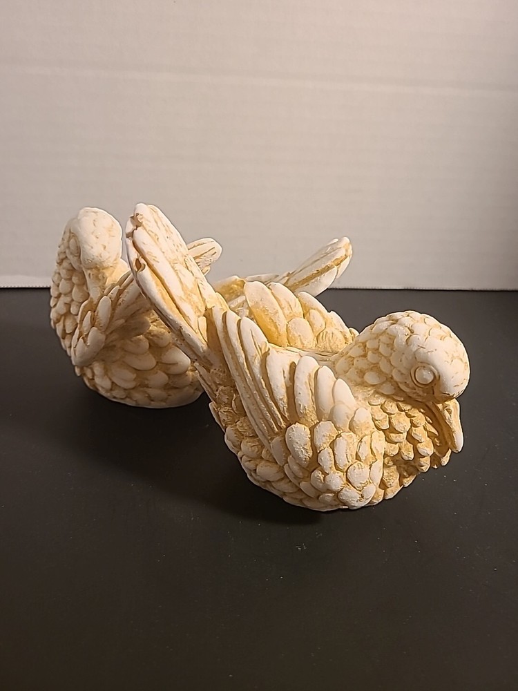 A. Santini Alabaster Dove Sculptures by Classic Figure   Made in Italy