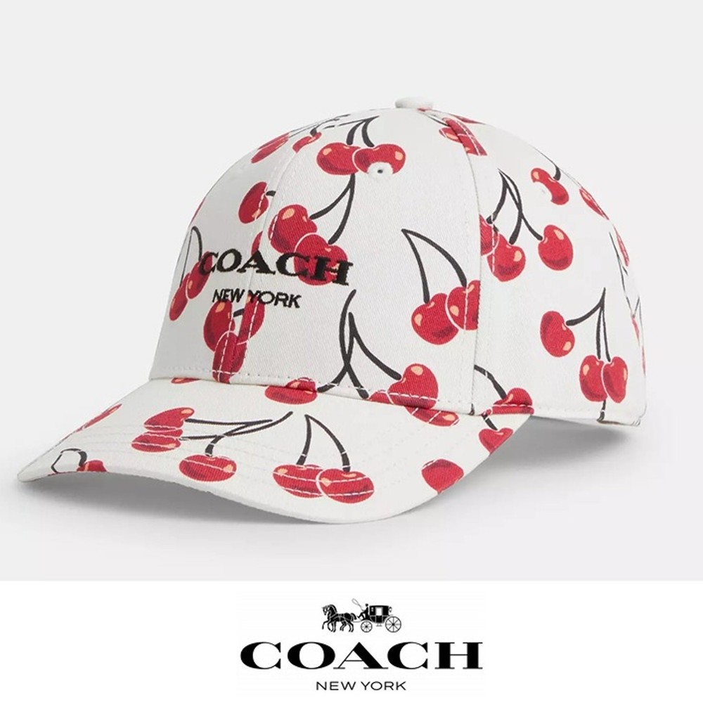NWT Coach Cherry Swirl Print Baseball Cap XS S NEW  