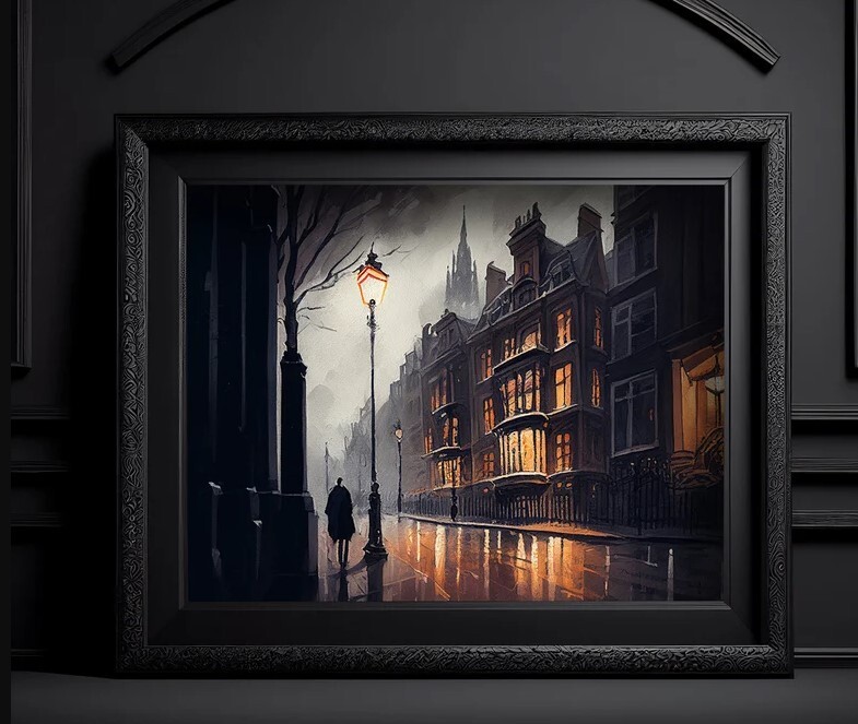Dark Academia London Streets Gloomy Victorian Art Aesthetic