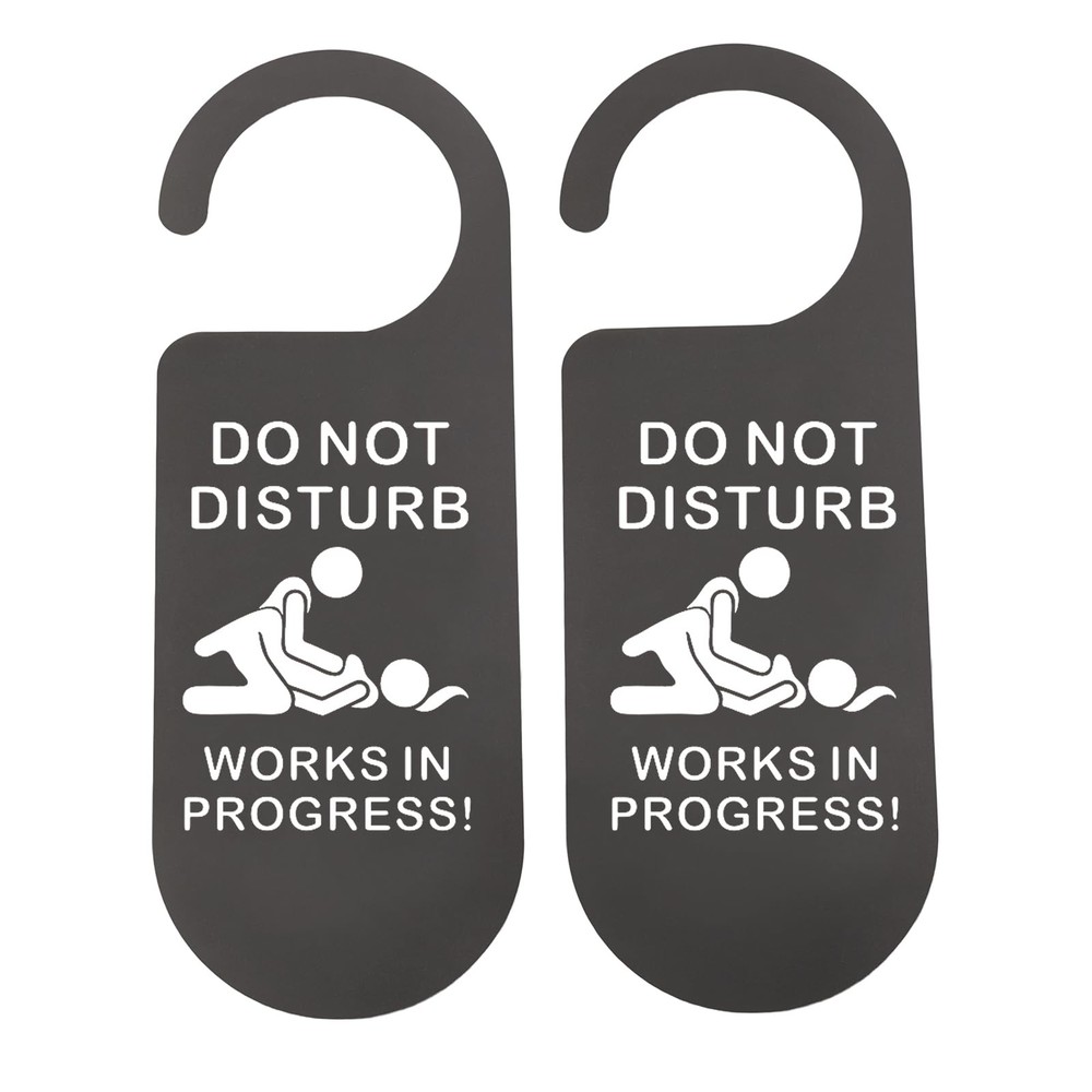 2 Pcs Funny Door Sign Sex Sign Do Not Disturb Works in Progress Adults Door H...