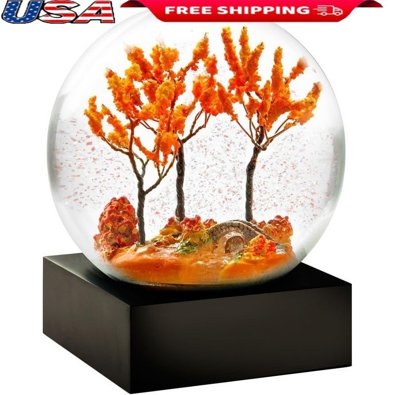 Unique Hand-Blown Glass Snow Globe W/ Elegant Resin Base Classic Home Decor New