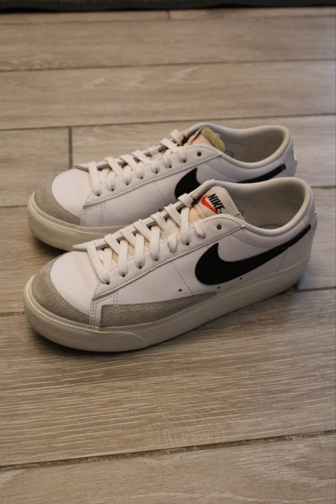 Nike Blazer Low Leather Sneaker White Black Grey DJ0292-101 Men’s Athletic
