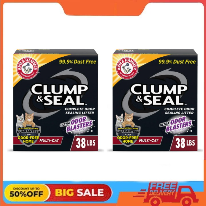 ARM & HAMMER Clump & Seal Multi-Cat Litter 2-Pack for Odor Control