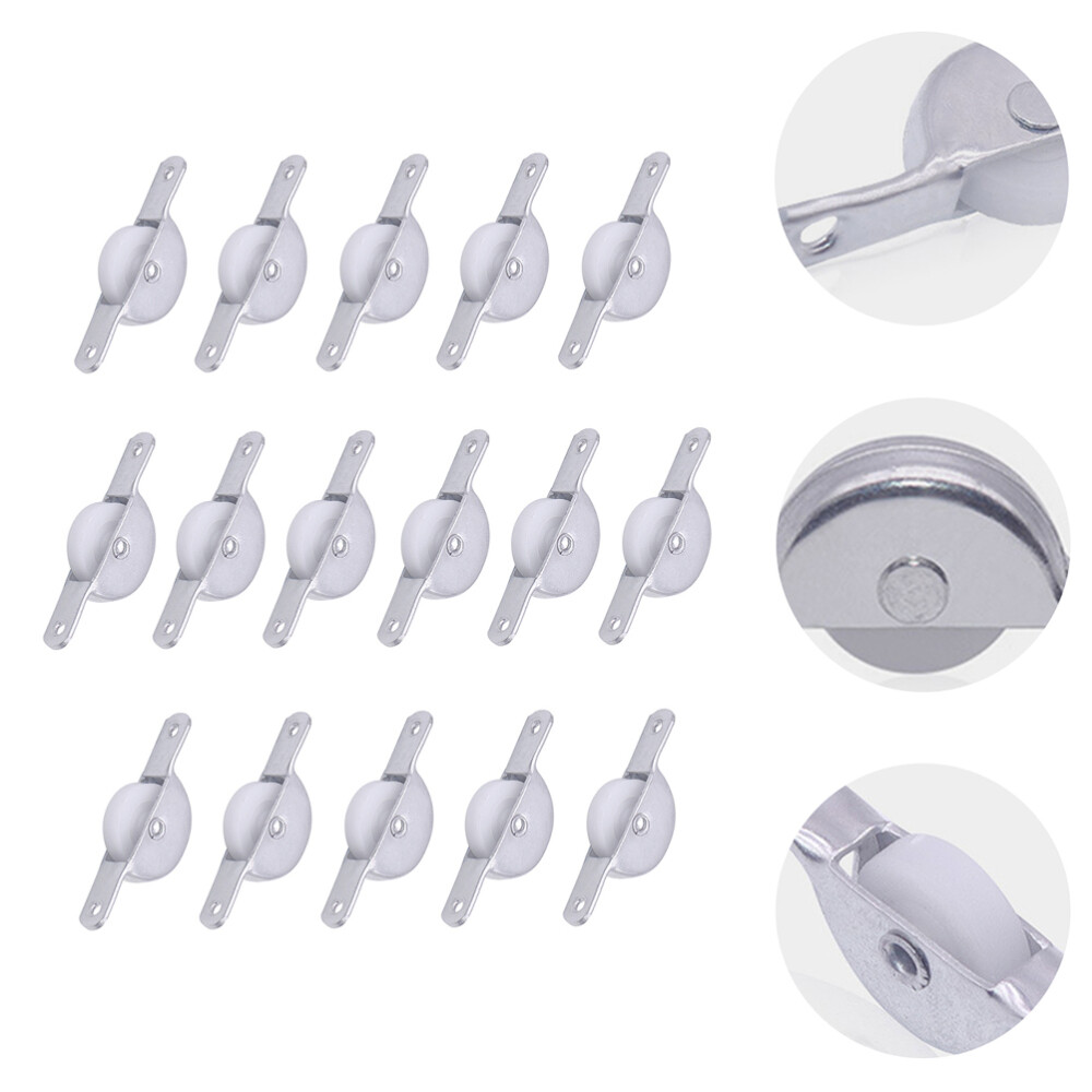 16 Pcs Snaps Pulley Sliding Closet Door Rollers Household Pulleys