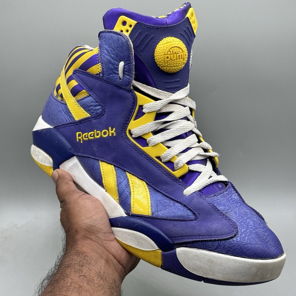 Reebok SHAQ Attaq Pump Men Size 11.5 LSU Tigers M40343 Basketball Shoes Purple