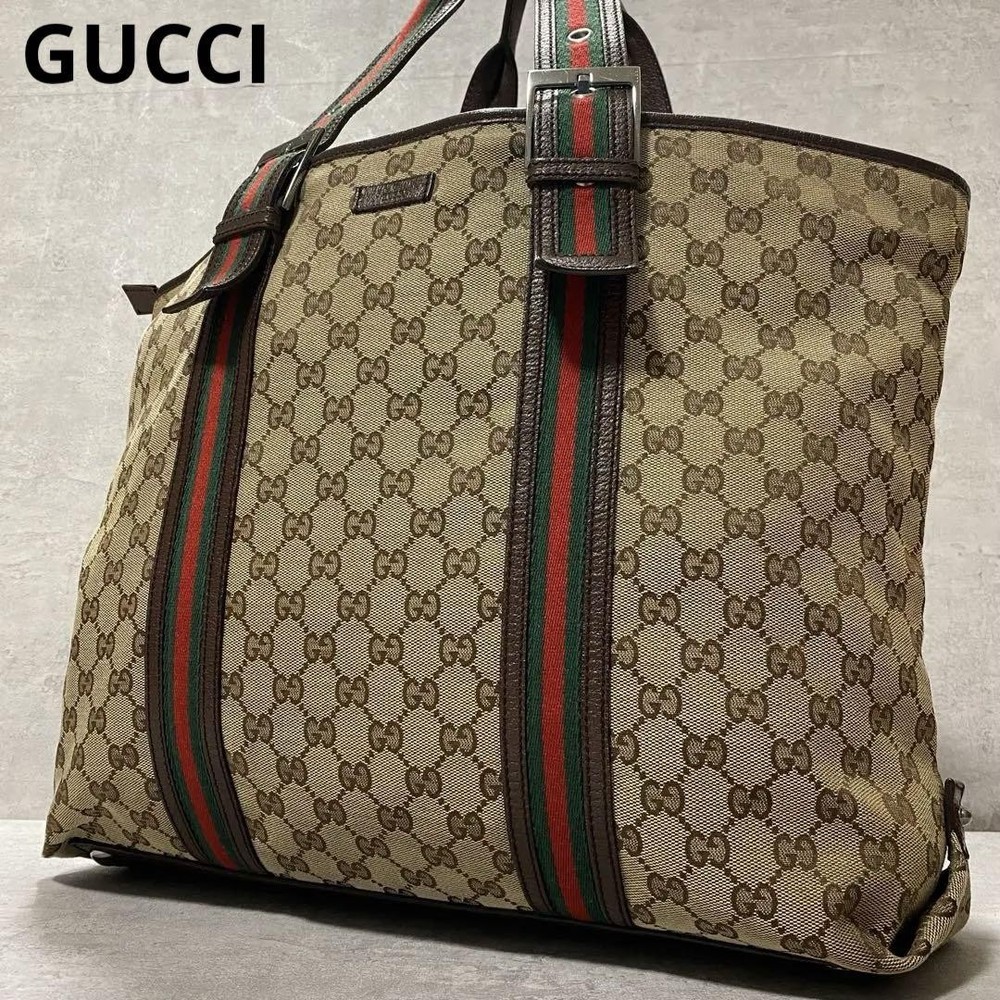 GUCCI GG monogram tote shoulder bag in excellent condition fits A4 documents