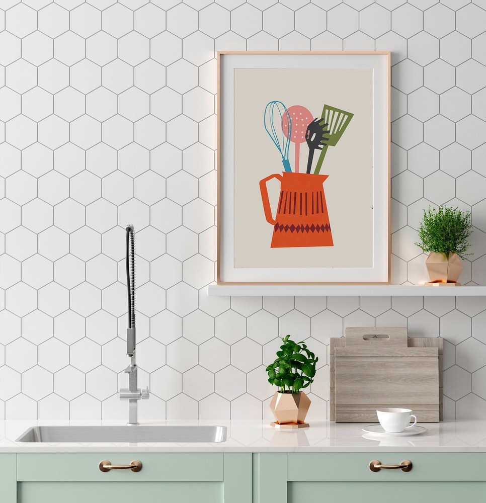 Kitchen Print Mid Century Modern Art Prints Midcentury Wall Art Kitchen Art