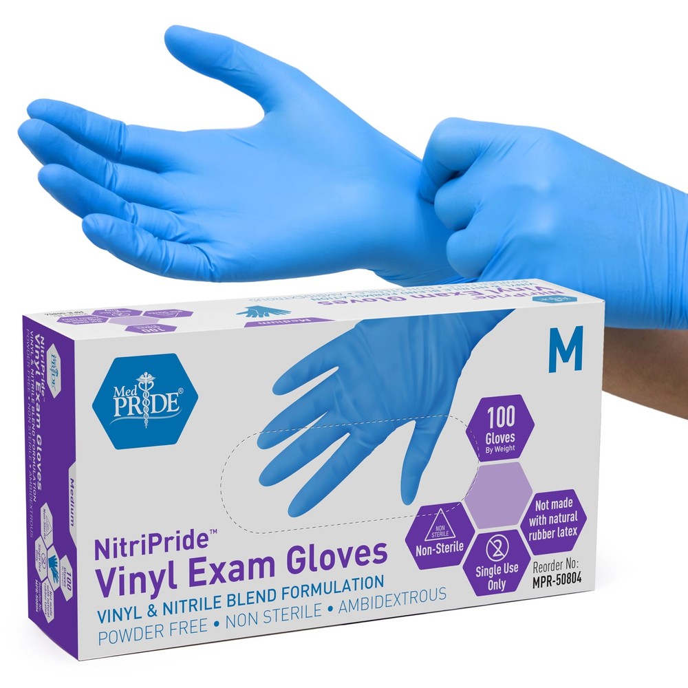 Non Sterile Powder Free Medium Vinyl Exam Gloves Latex Free Disposable