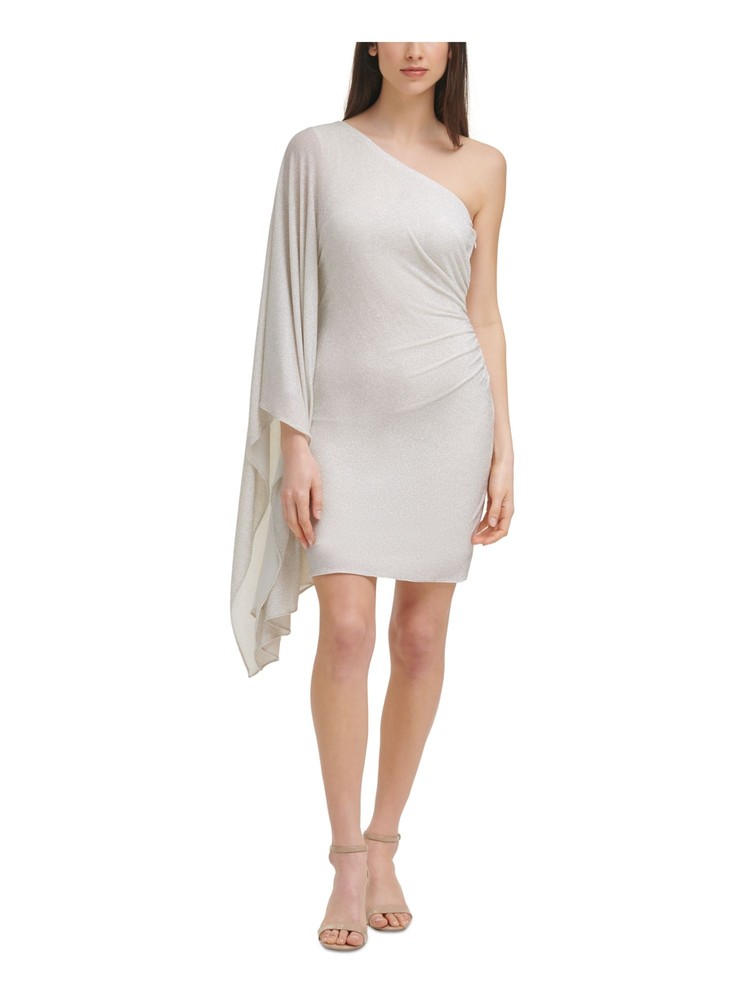 VINCE CAMUTO Womens Ivory Jersey-knit Lined Side Zipper Short Dress 10
