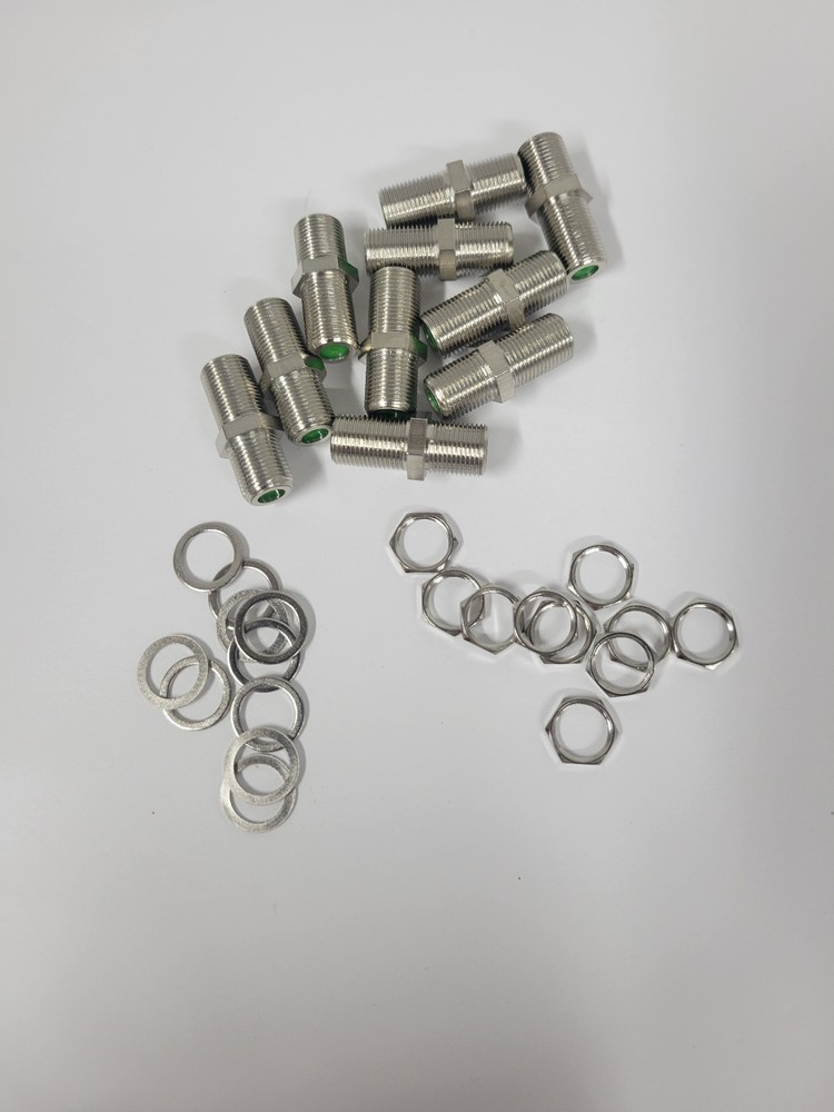 10 Pack - Coaxial Cable Extension Adapter -  with Washers and Nuts