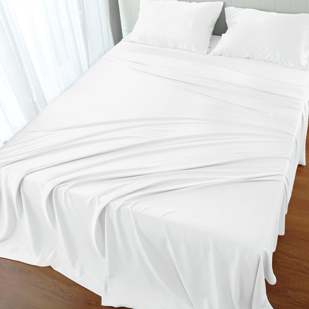 Soft 4-Piece Bamboo Viscose Full Sheet Set with 400 Thread Count-image