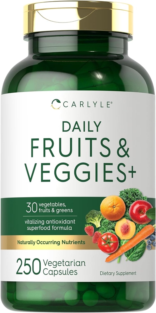 Fruits and Veggies Supplement | 250 Capsules | Made with 30 Fruits and Vegetable