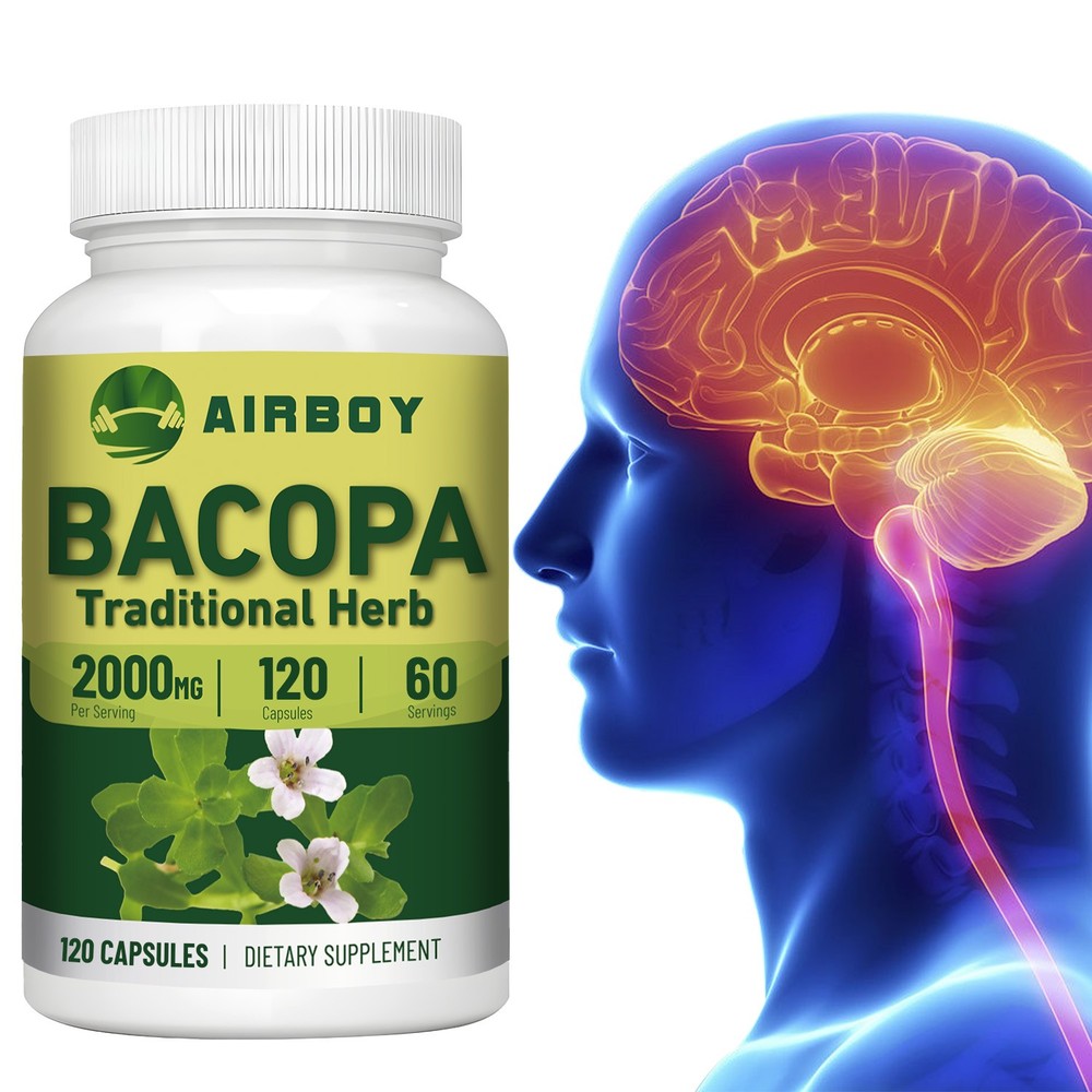 Bacopa Monnieri 2000mg - Brain Support, Gluten Free,Mental Performance - Non GMO