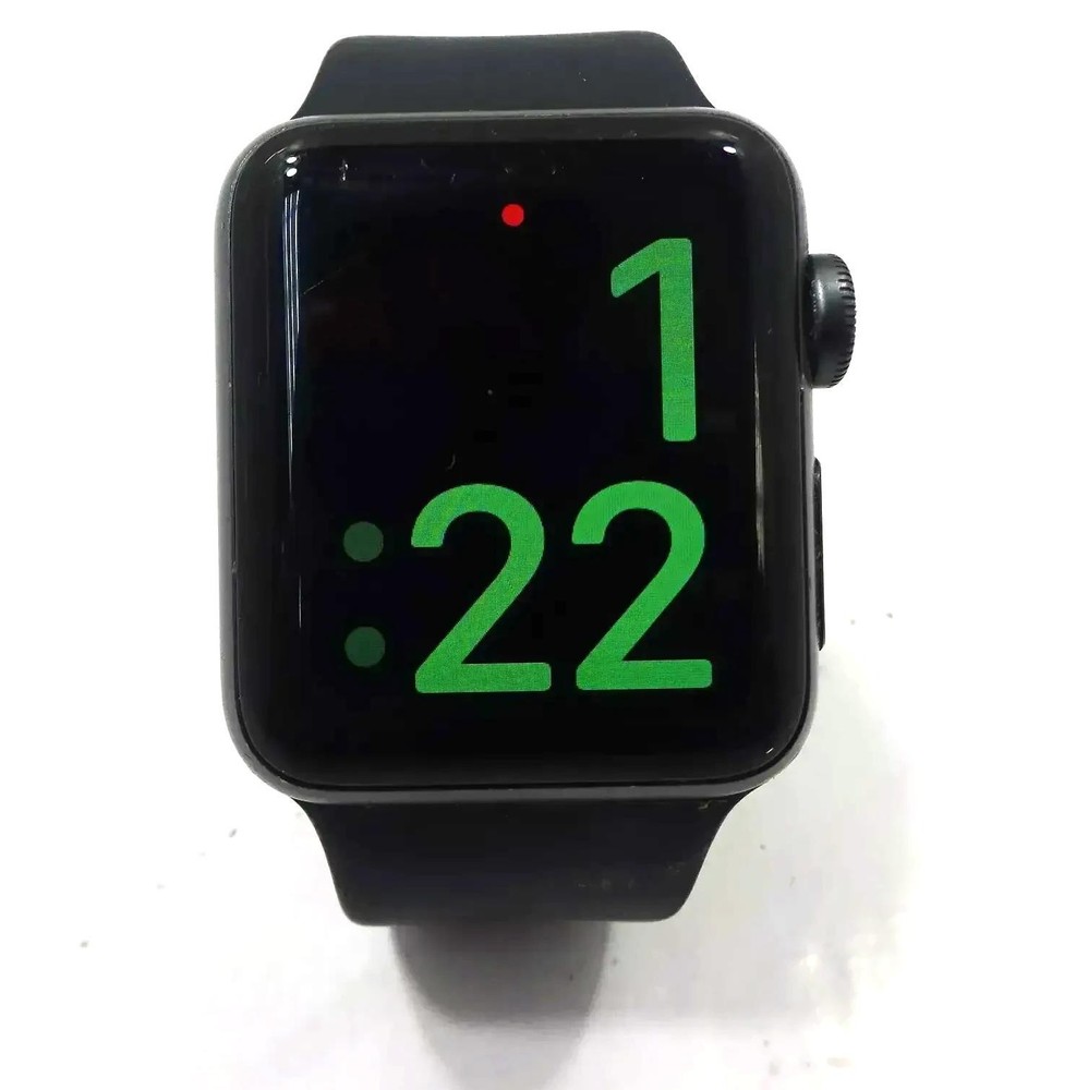 Apple Watch Series 3 GPS 38mm Aluminum Case A1858 Black Sport Band