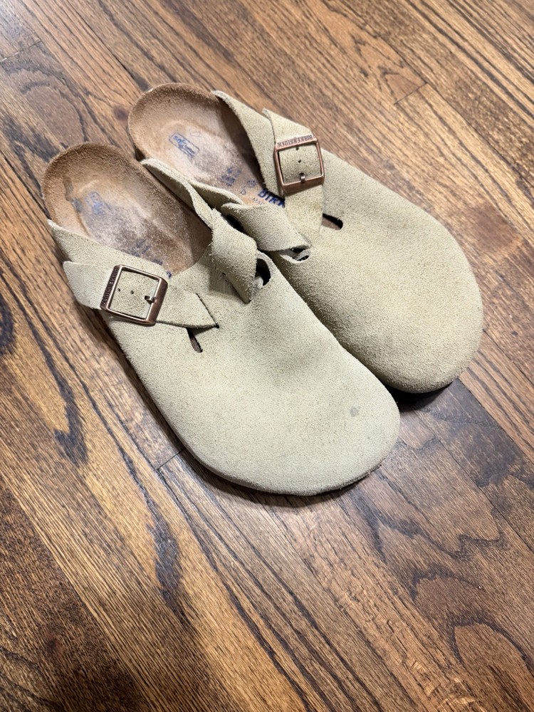 Birkenstock Boston Taupe Size 41 M 8 Regular Fit With Box