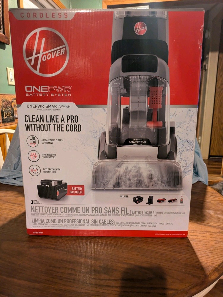 Hoover ONEPWR SmartWash Cordless Carpet Cleaner with Battery and Charger BH50700V