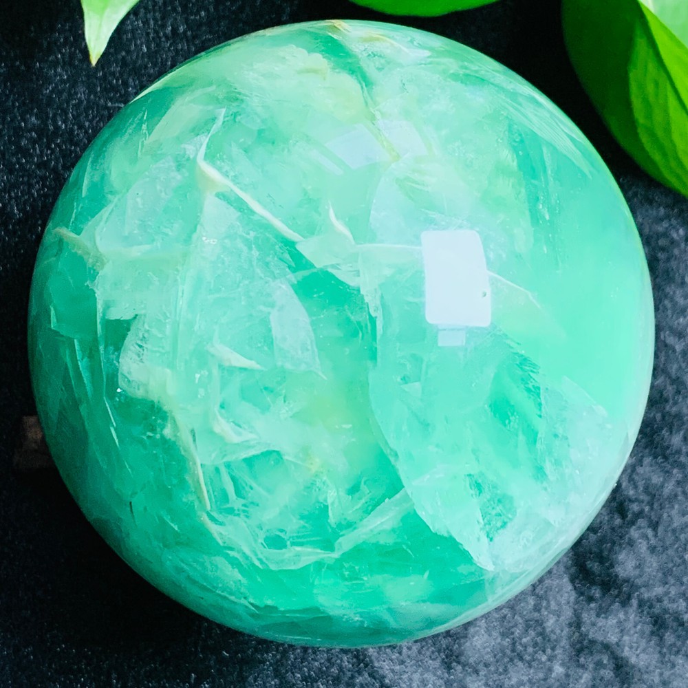 3.27LB Natural Fluorite Quartz Crystal Sphere for Healing and Energy