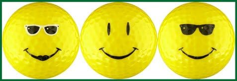 Yellow Happy Face Variety Golf Ball Gift Set