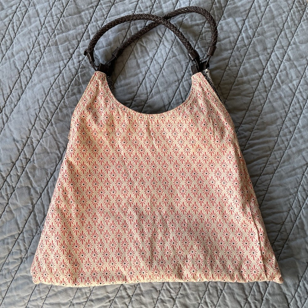 J.Crew Reversible Japanese Style Blue Red Hobo Tote Handbag