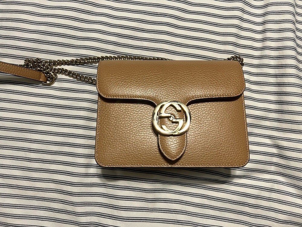 Gucci Interlocking G GG Crossbody Mini Beige/Brown Canvas/Leather