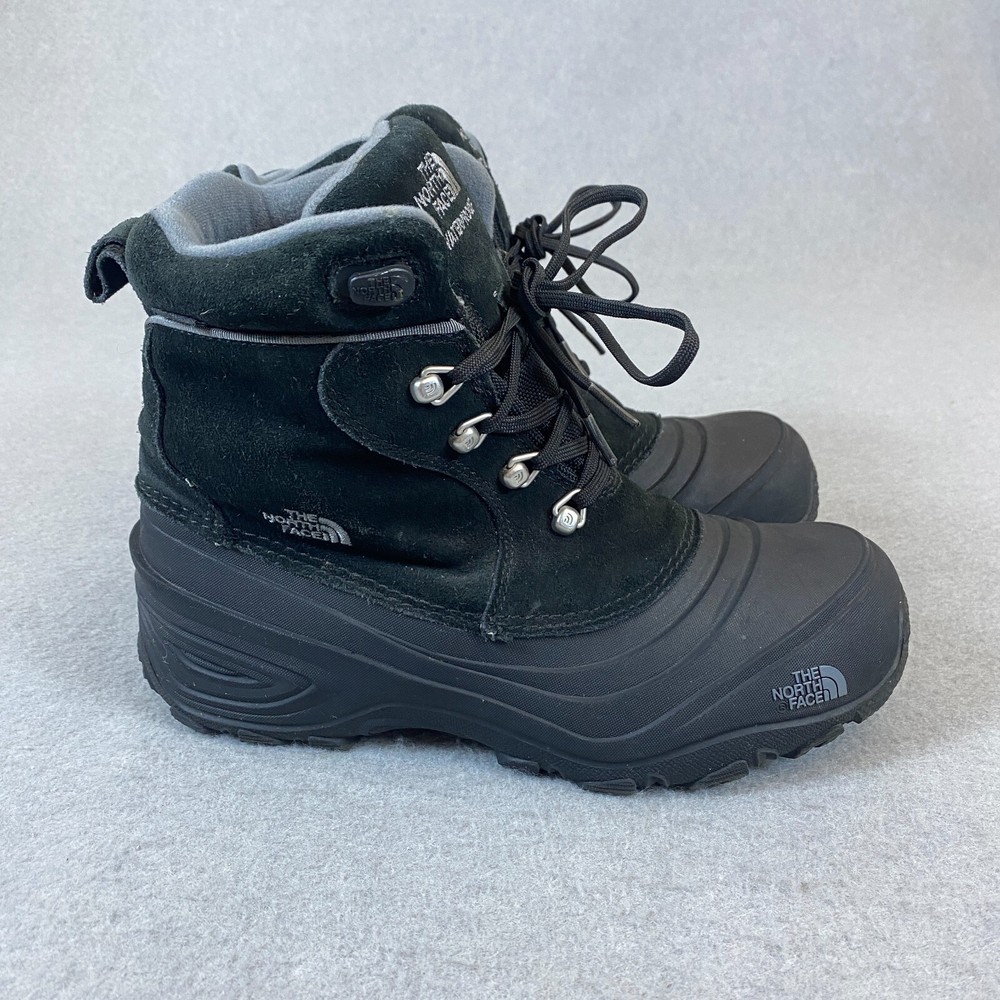 The North Face Chilkat Lace II NF0A2T5R Boys Black Waterproof Snow BOOTS Size 3