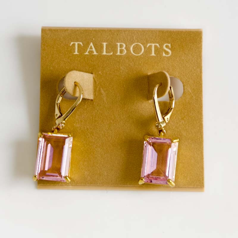 Talbots Crystal Square Drop Earrings Gift Fashion Women Party Holiday Jewelry