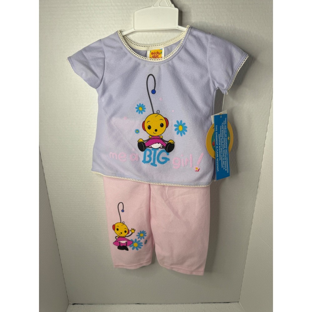 RARE Vintage 1999 Rolie Polie Olie 12 Months Sleepwear Set Lilac Pink NWT