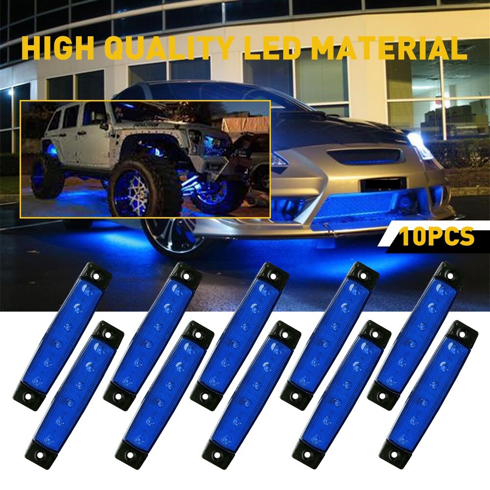 Blue LED w/ Light Rock 10 Pods For Lights JEEP Off Road Truck Car ATV Under Body