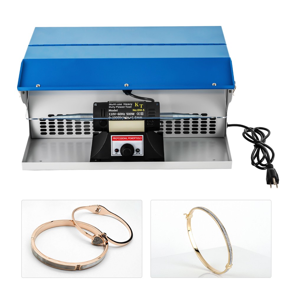 Polishing Buffing Machine Dust Collector Table Top Jewelry Polisher W/Light 500W