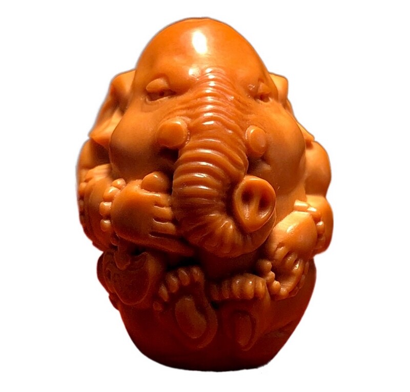 Natural Olive Nut Hand Carved Monkey Buddha Pendant Bead Meditation Zen Decor