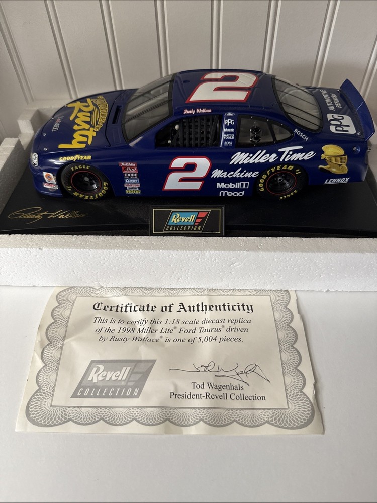 Revell Rusty Wallace #2 Miller Lite Limited Ed.1998 Ford Taurus 1:18  w/ COA