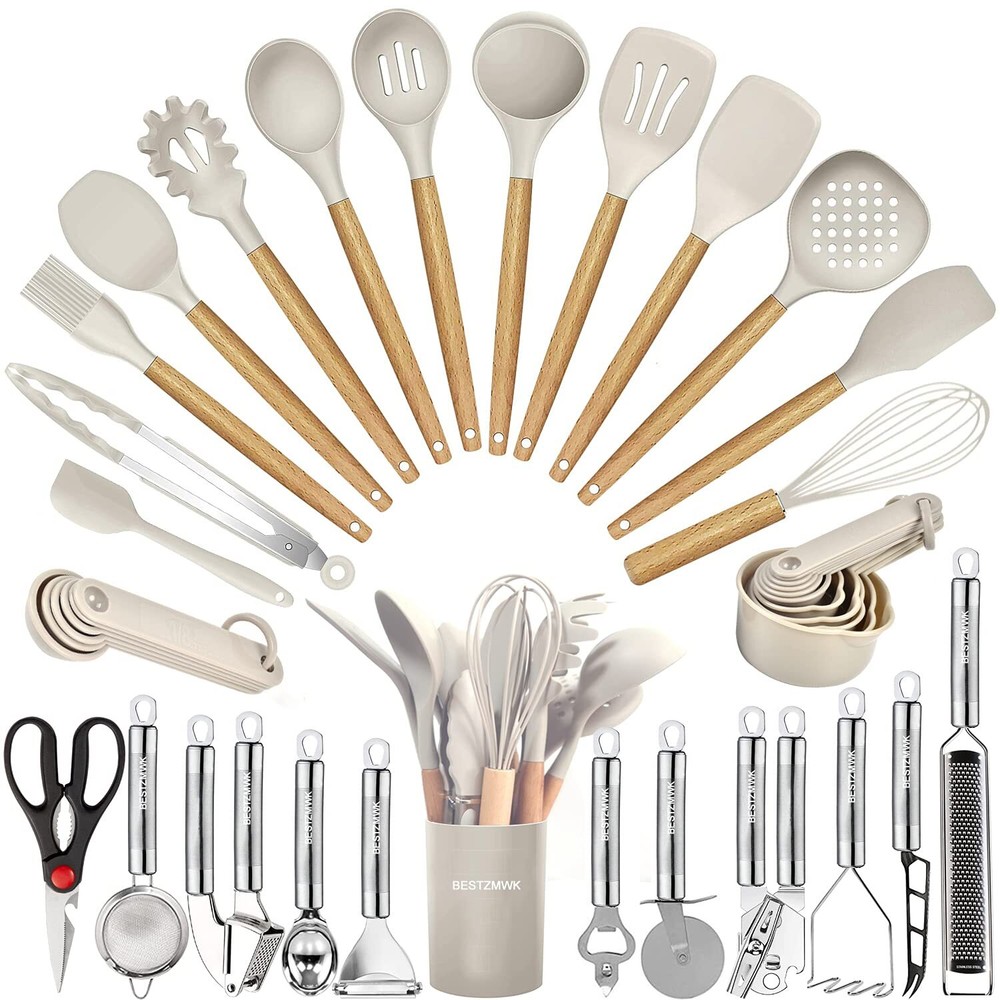 Kitchen Utensils Set- 35 PCs Cooking Utensils with Grater,Tongs, Spoon Spatul...