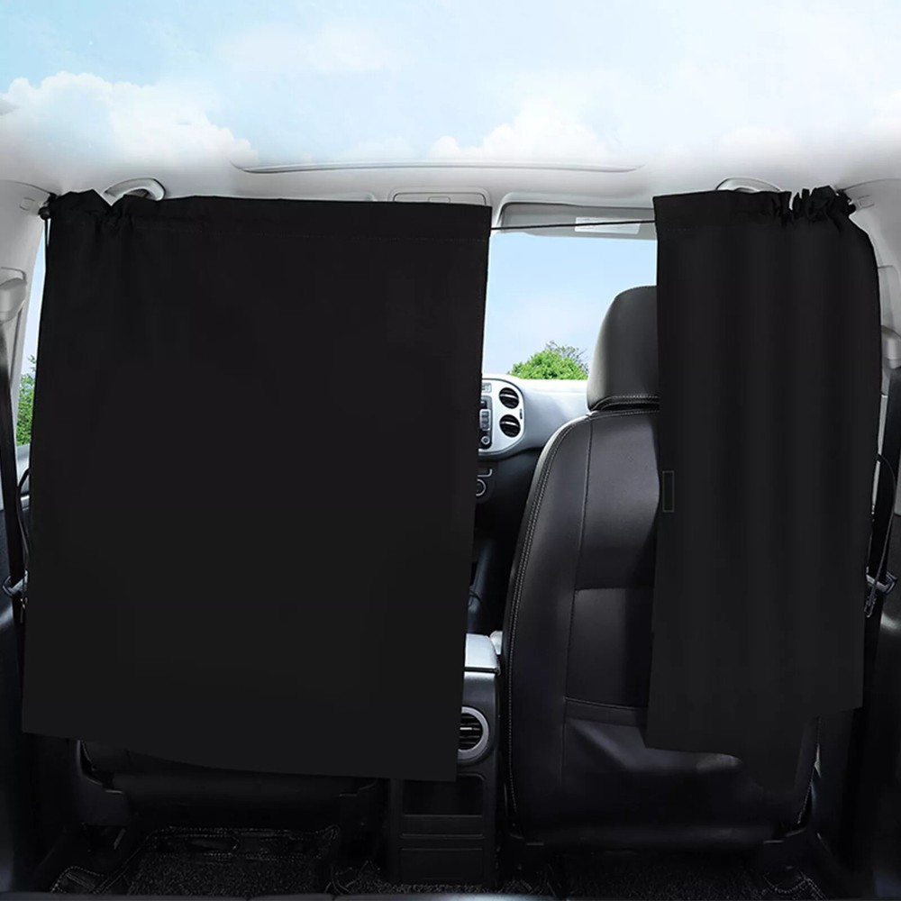 2pcs Car Accessories UV Protection Sun Shade Curtains Partition Privacy Curtain