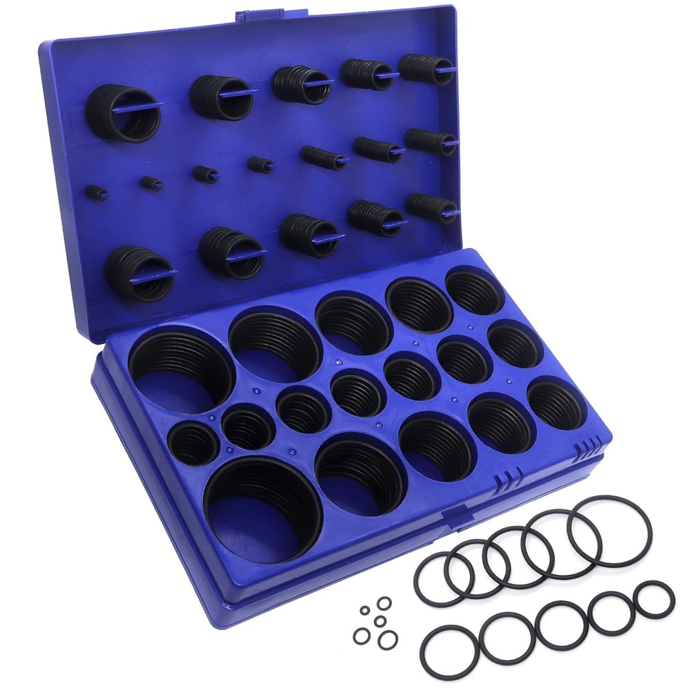 407 Pieces SAE Universal O-Ring Kit, Set of 32 USA Standard 407PCS, Black