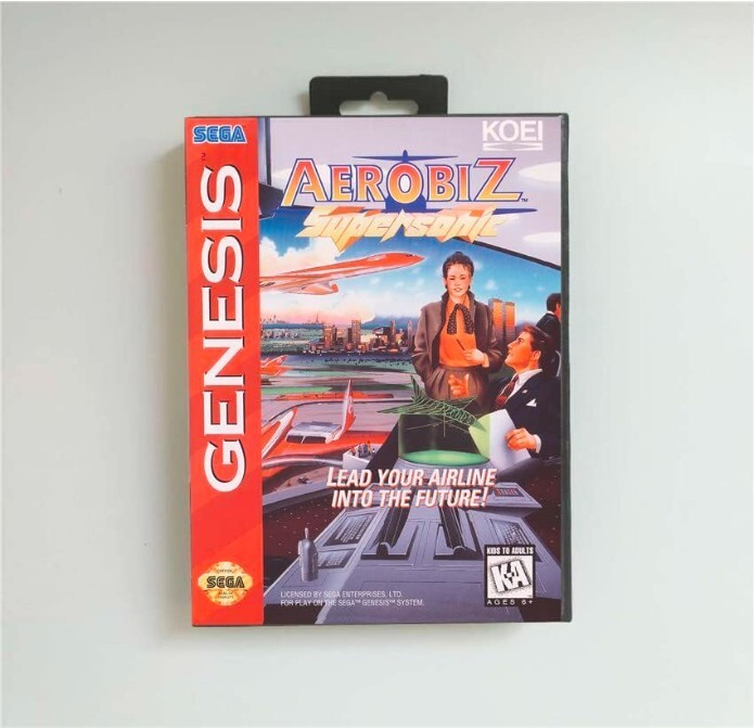 Aerobiz Supersonic Video Game Console Card Cartridge for GENESIS
