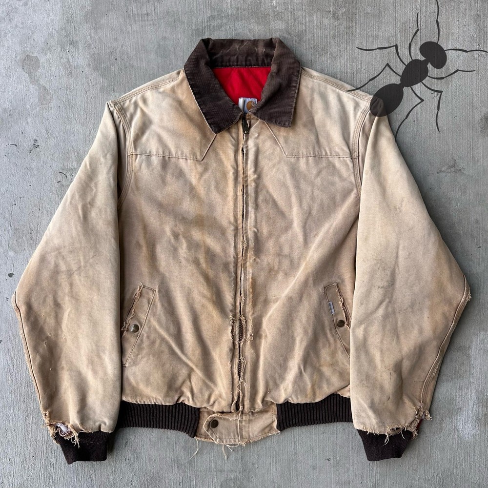 Vintage Y2K Carhartt distressed brown Santa Fe work wear jacket