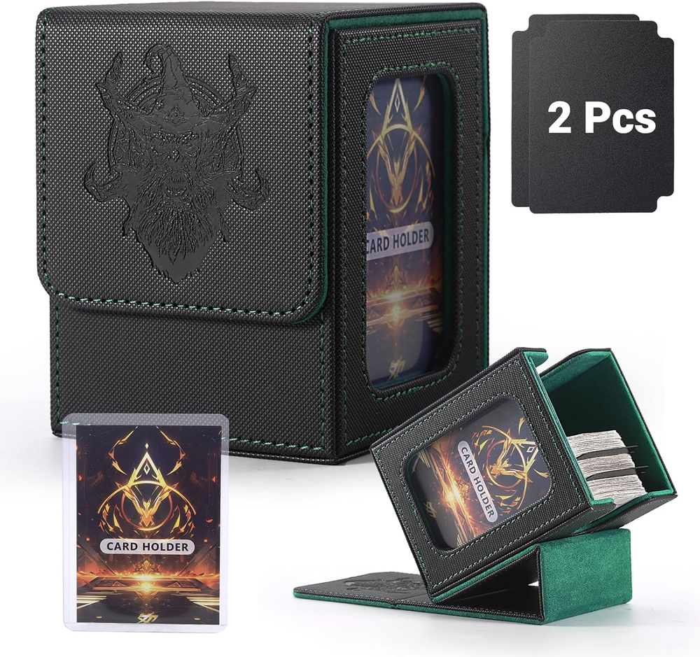 MTG Commander Deck Box with Emblem Embossed Logo – PU Leather Magic Card Storage