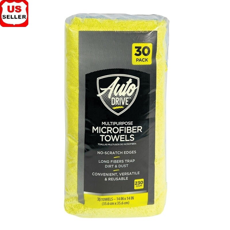 30 Pack Ultra Absorbent Microfiber Towels for Streak-Free Multi-Purpose Cleaning