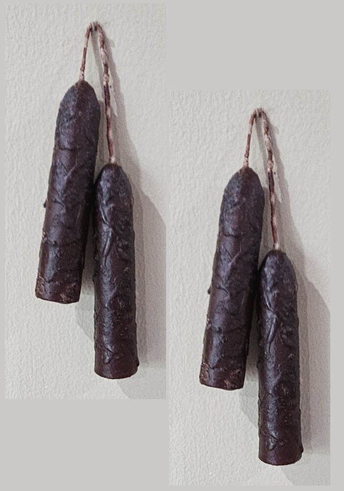 2-Pack Primitive Textured Taper Candles with Joined Wicks 4 Inch