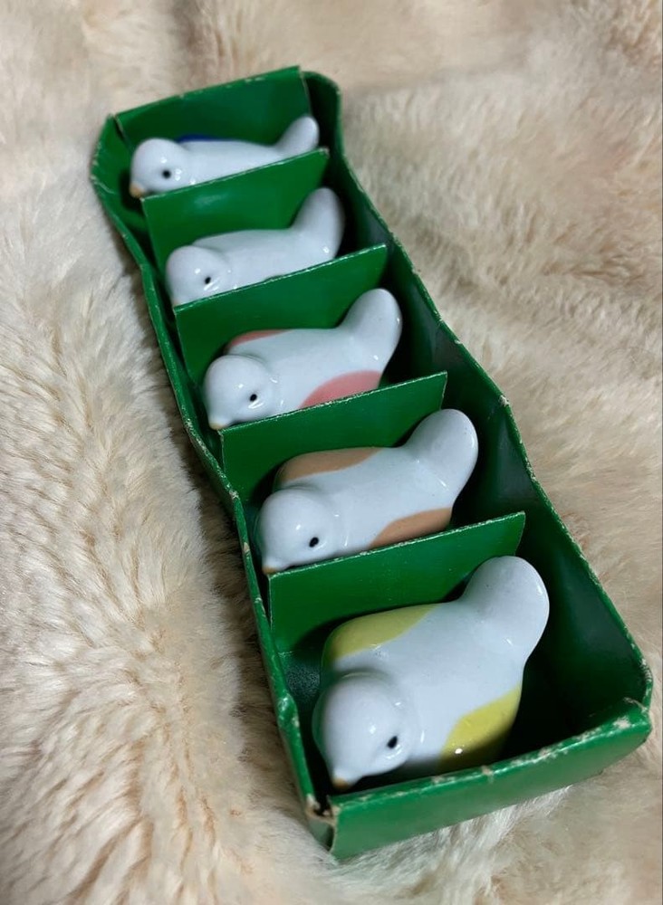 Ceramic Bird-Shaped Chopstick Rests Set of 5, Colorful Small Decor