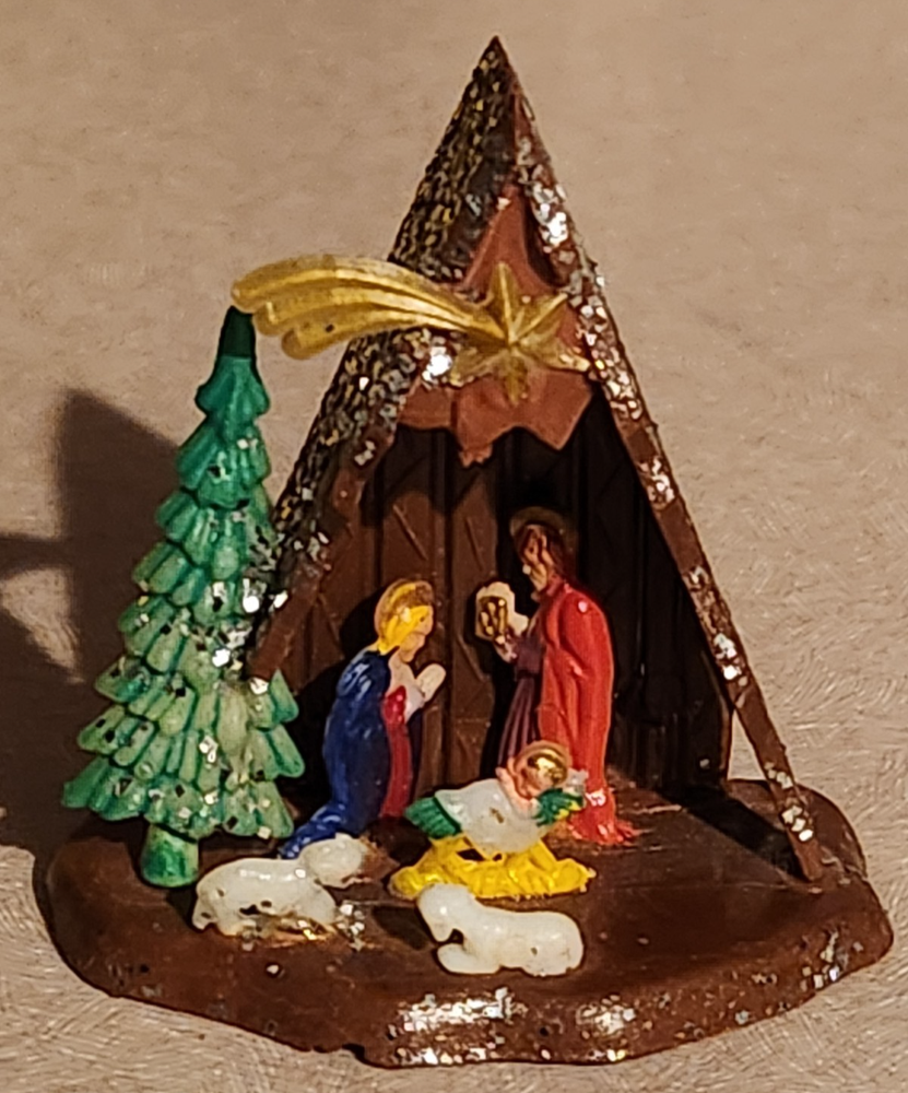 Vintage 60's Plastic Christmas Miniature Nativity Scene Hong Kong 2 in