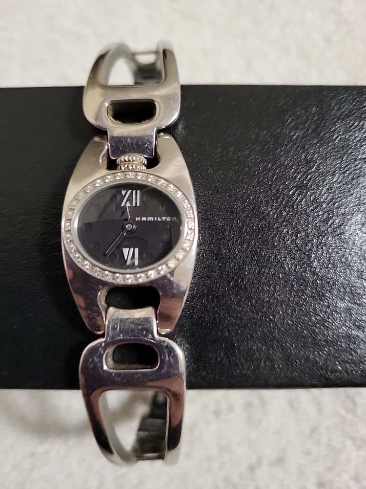 Hamilton Marilyn 6379 Quartz Watch Diamond Bezel Silver Watch