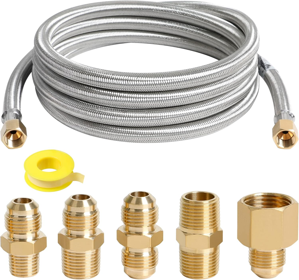 10FT High Pressure Propane Extension Hose with Conversion Couplings Kit,