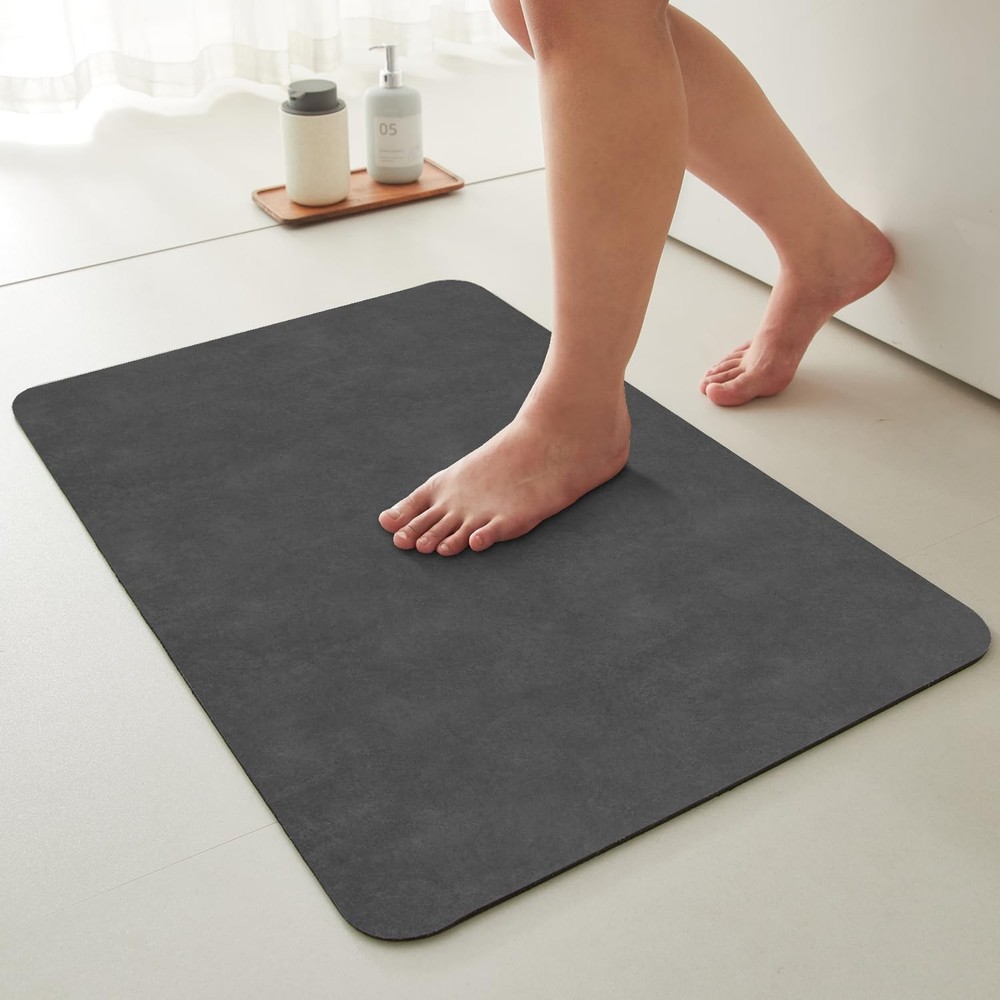 Non-slip washable thin absorbent quick-dry bath mat for bathroom