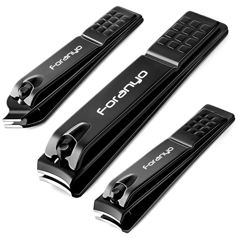 3-Piece Professional Toenail & Fingernail Clipper Set for Men and Women