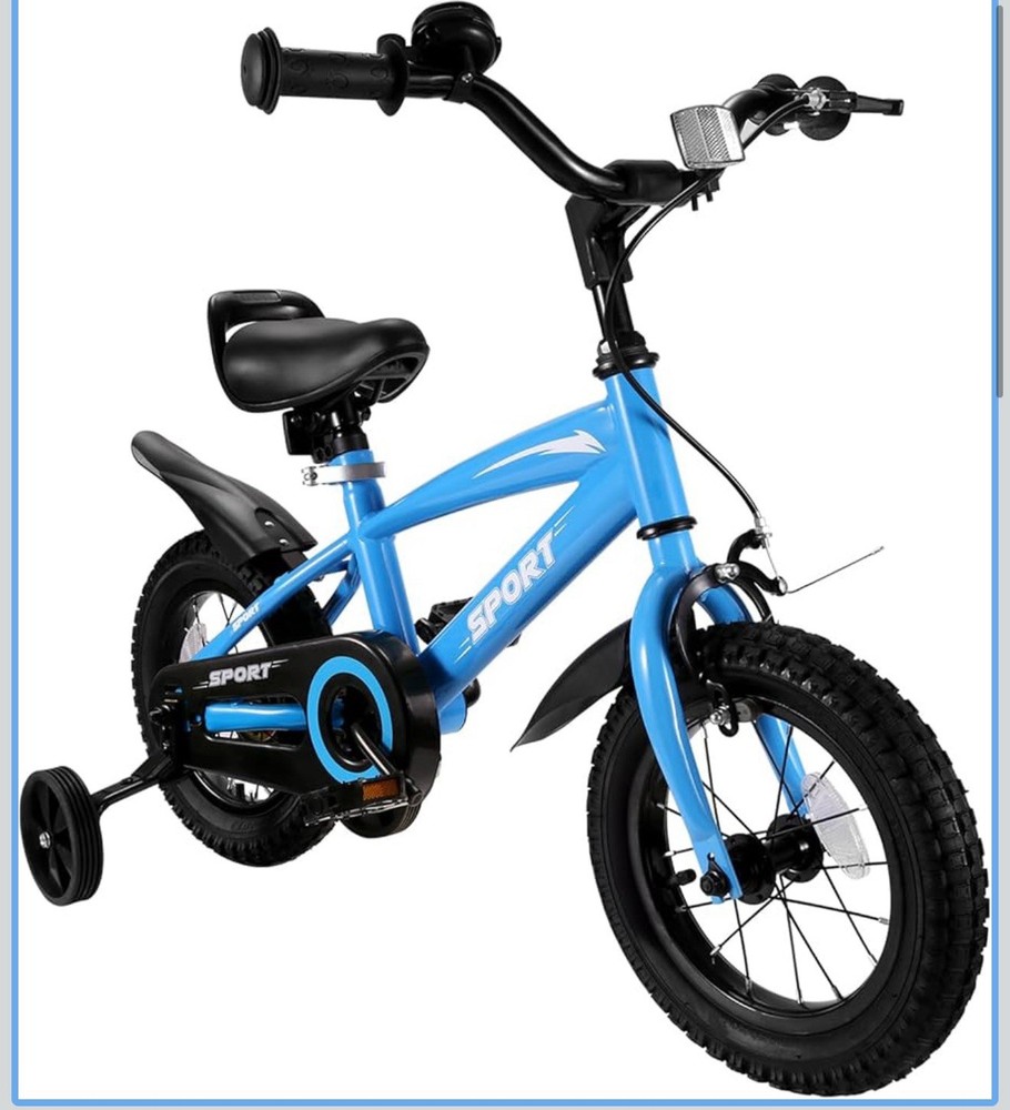 12 Inch Kids Bike for Boys and Girls with Removable Training Wheels - Sturdy and Safe
