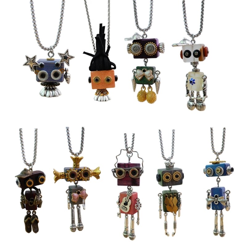 Personalized Adjustable Robot Necklace Unisex Clavicle Chain Jewelry