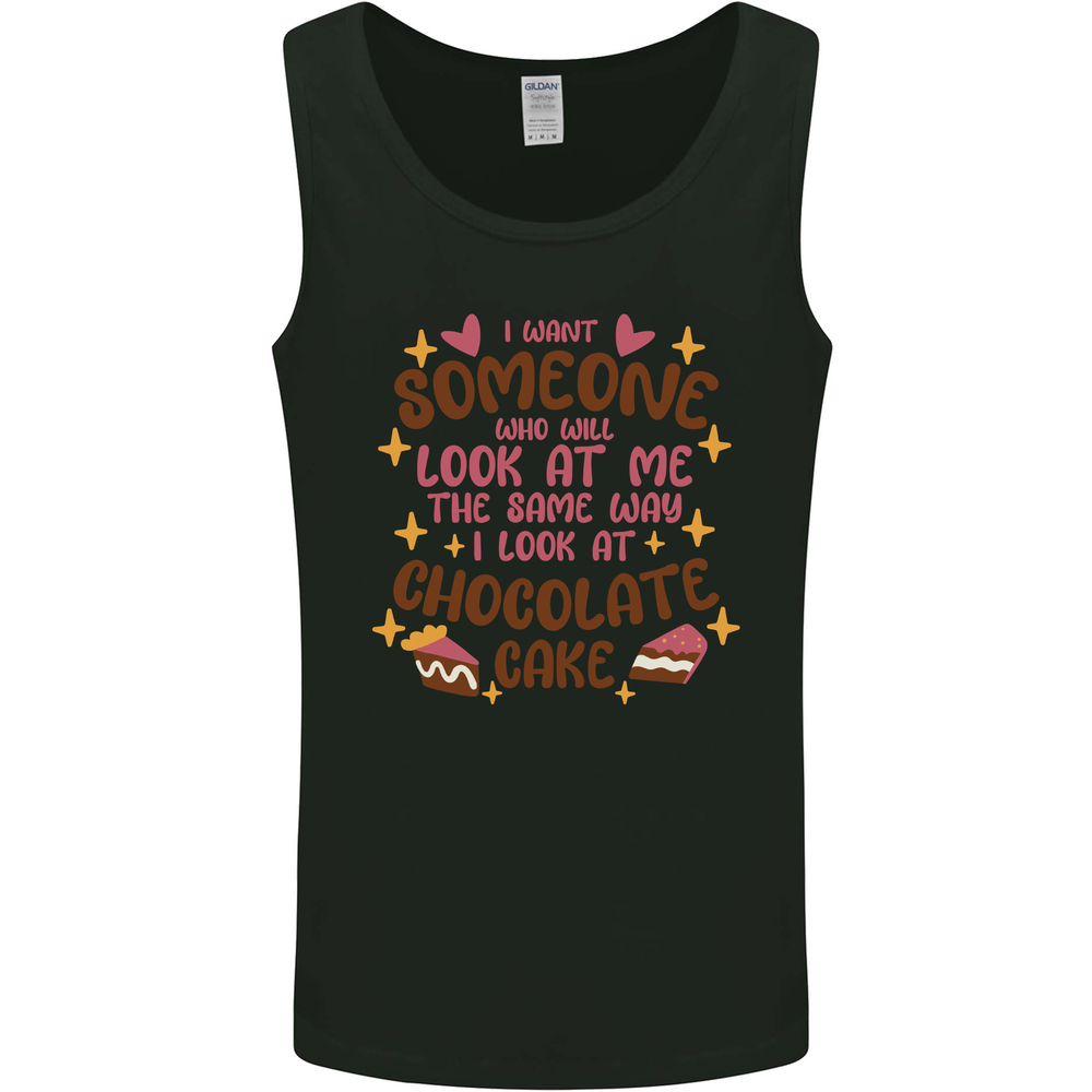 The Way I Look at Cake Funny Valentines Day Mens Vest Tank Top