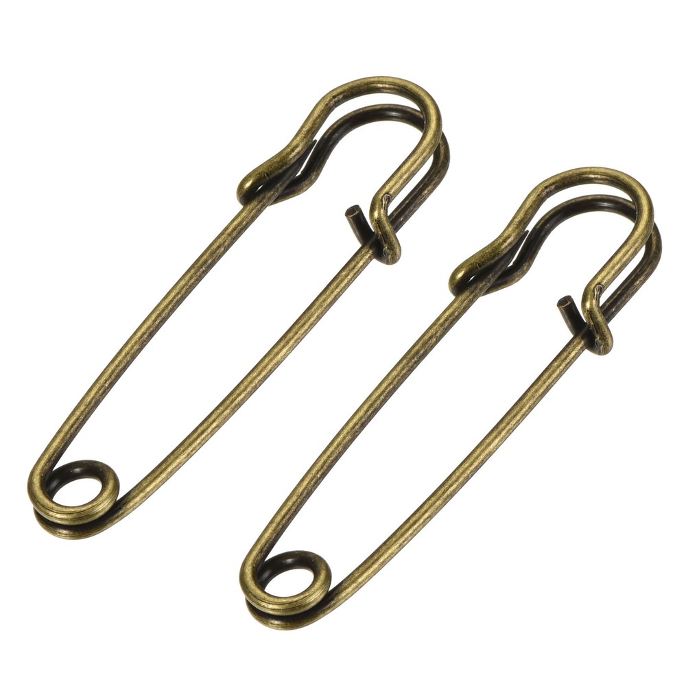 40Pcs Safety Pins Metal Sewing Pins for Art Craft Clothing Bronze Tone 1.97-Inch