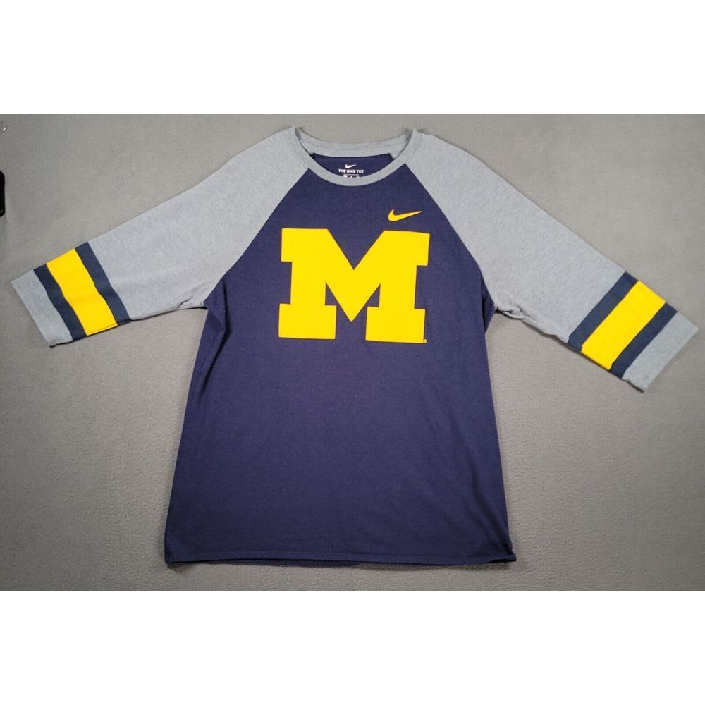 Michigan Wolverines Shirt Mens XL Blue Yellow Rugby NCAA Football Basketball